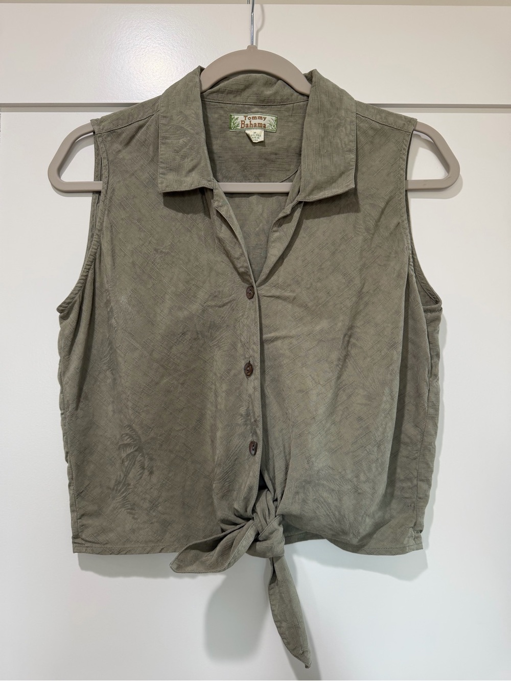 Tommy Bahama Women's Sleeveless Tie-Front Silk Shirt